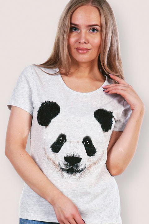 Фото товара 9175, футболка с принтом панда
