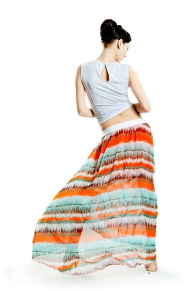 Фото товара 4123, длинная шифоновая юбка